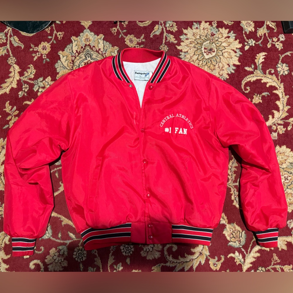 Red 80’s Swingster Bomber Varsity jacket